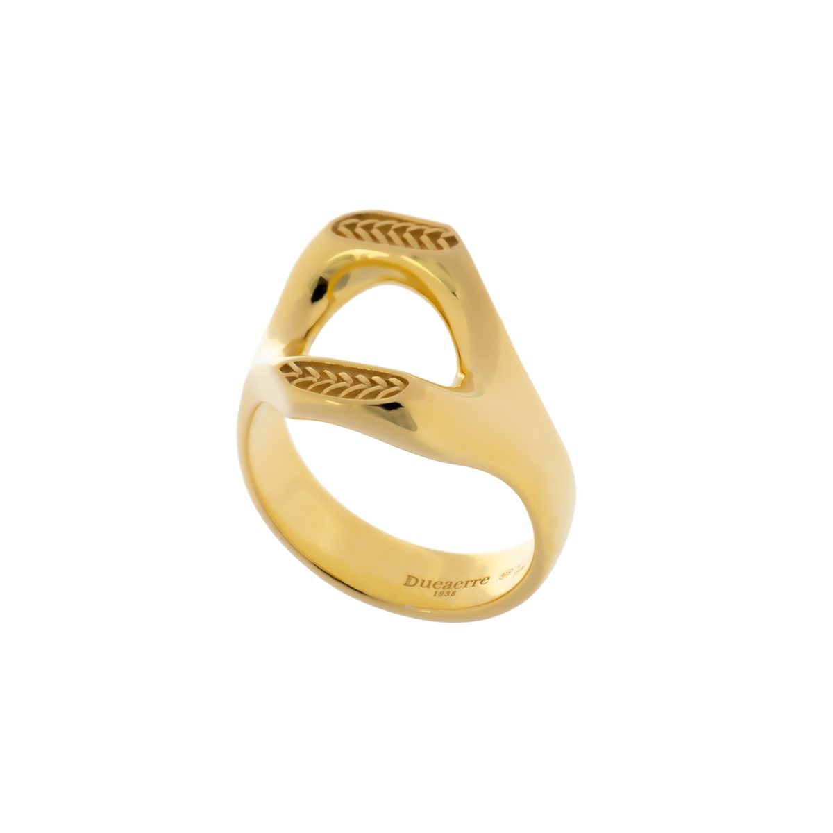 Anello rock spiga mini dorato realizzato in argento 925 dorato dal brand dueaerre 1938